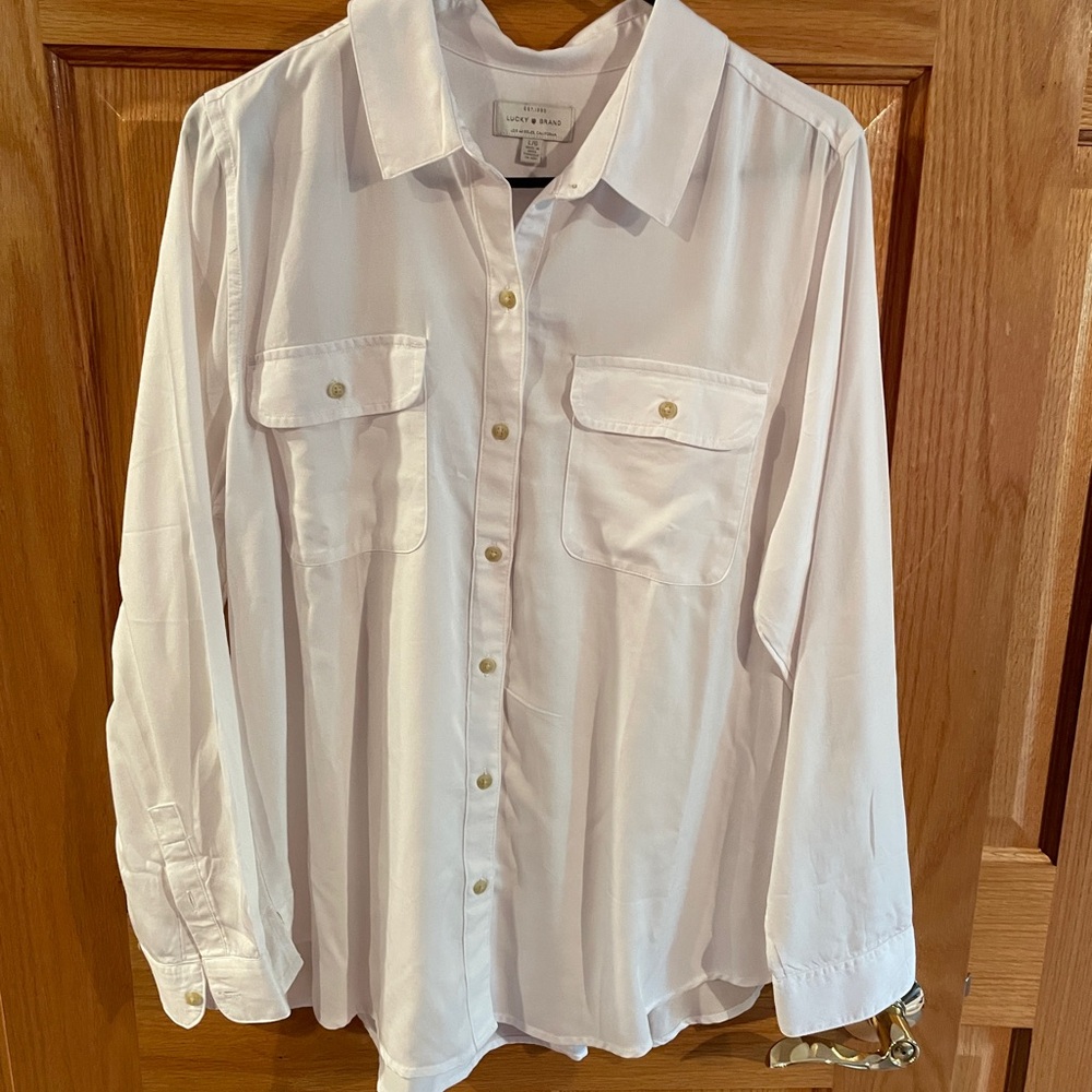 Lucky Brand White Button-Up Shirt